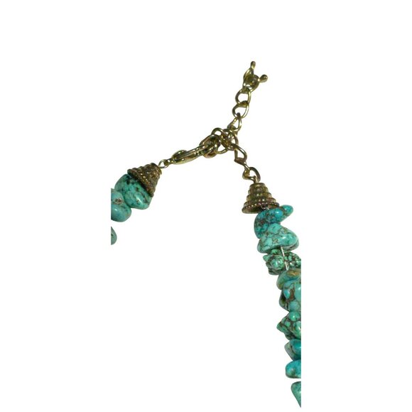Genuine Natural Turquoise Nugget Necklace Handcrafted Southwest Style - Picture 8 of 8